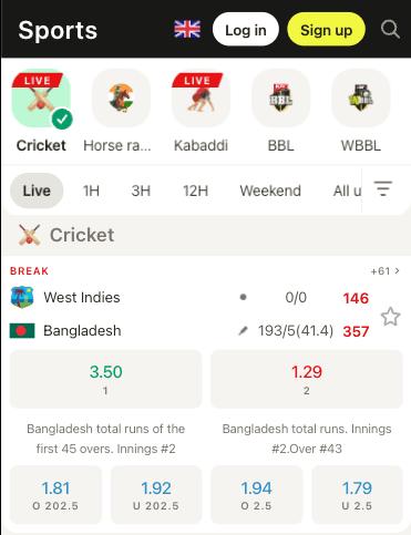 parimatch betting events